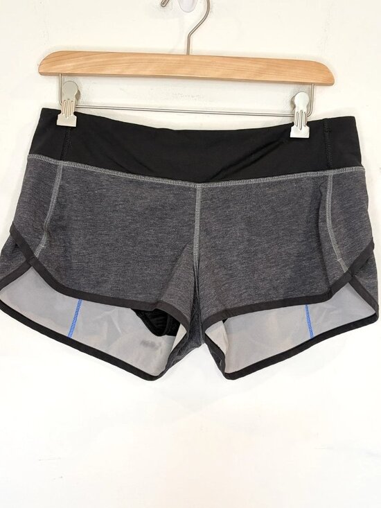 lululemon athletica Pants - Lululemon Speed Shorts Women’s 6 Mid-Rise 2.5" Inseam Lined Gray Black Blue